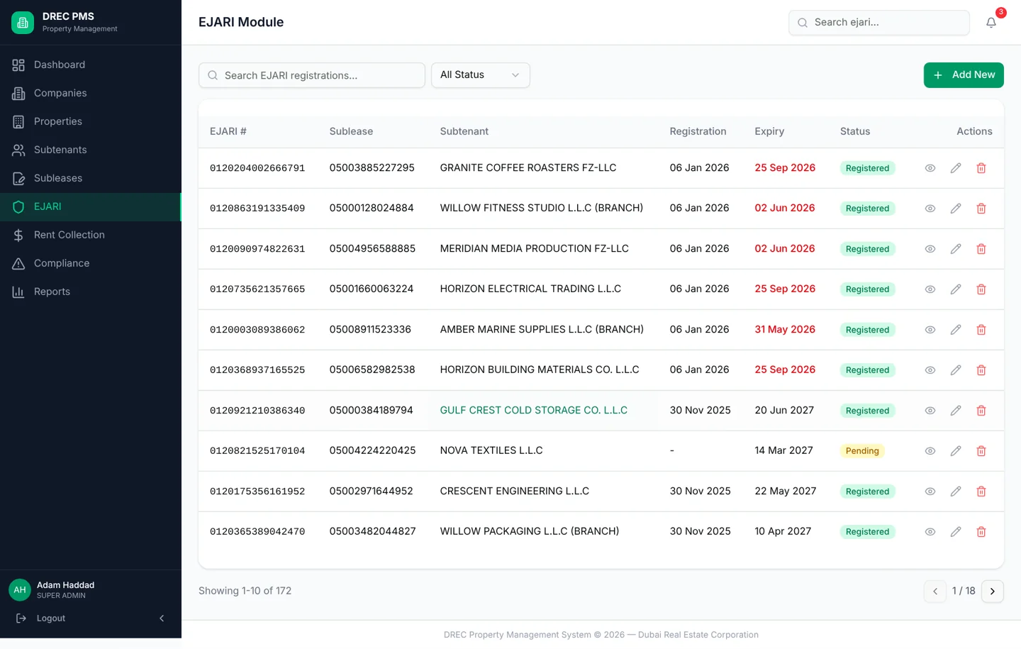 DREC Property Management System — ejari desktop full